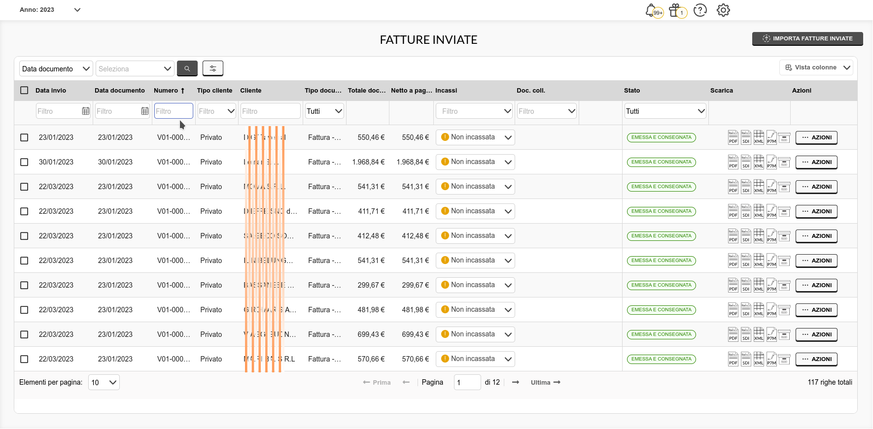 Fatture Inviate Aruba